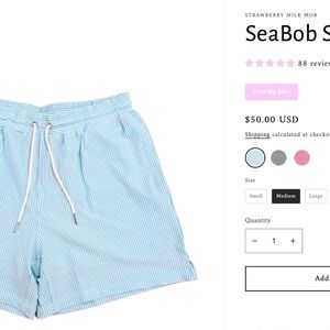 Strawberry Milk Mob Sky Blue Checkered Shorts